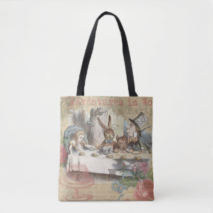 Alice Adventures Wonderland Mad Tea Party Art Tote Bag