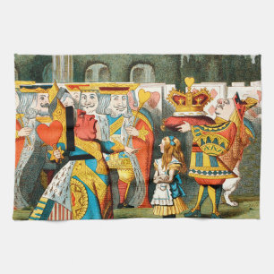 Alice Adventures Wonderland Queen of Hearts Tea Towel