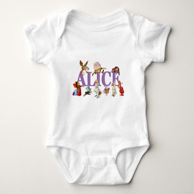 Alice and Friends in Wonderland Baby Bodysuit (Front)