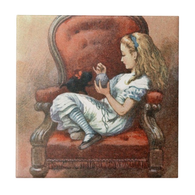 Alice and her Kitten Tile (Front)