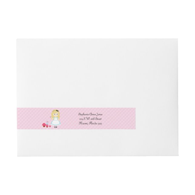 Alice and Her Tea Party Wraparound Address Label (Front)