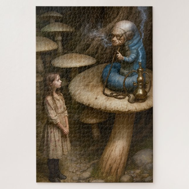 Alice And Hookah Smoking Caterpillar Jigsaw Puzzle (Vertical)