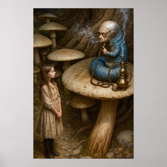 Alice And Hookah Smoking Caterpillar Poster (Front)
