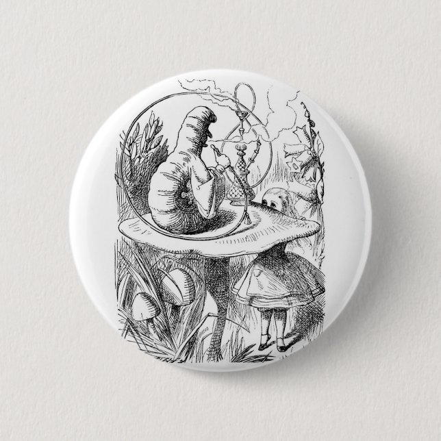 Alice and the Caterpillar 6 Cm Round Badge (Front)