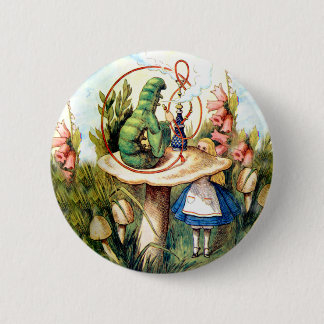 Alice and the Caterpillar in Wonderland 6 Cm Round Badge