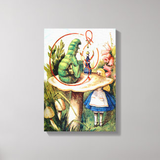 Alice and the Caterpillar in Wonderland Canvas Print