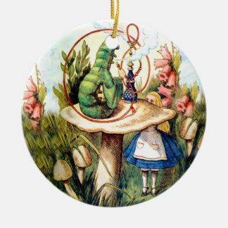 Alice and the Caterpillar in Wonderland Ceramic Tree Decoration
