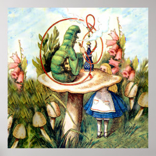 Alice and the Caterpillar in Wonderland Poster