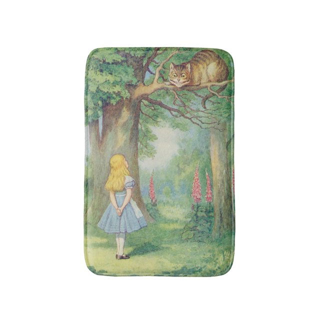 Alice and the Cheshire Cat Bath Mat (Front Vertical)