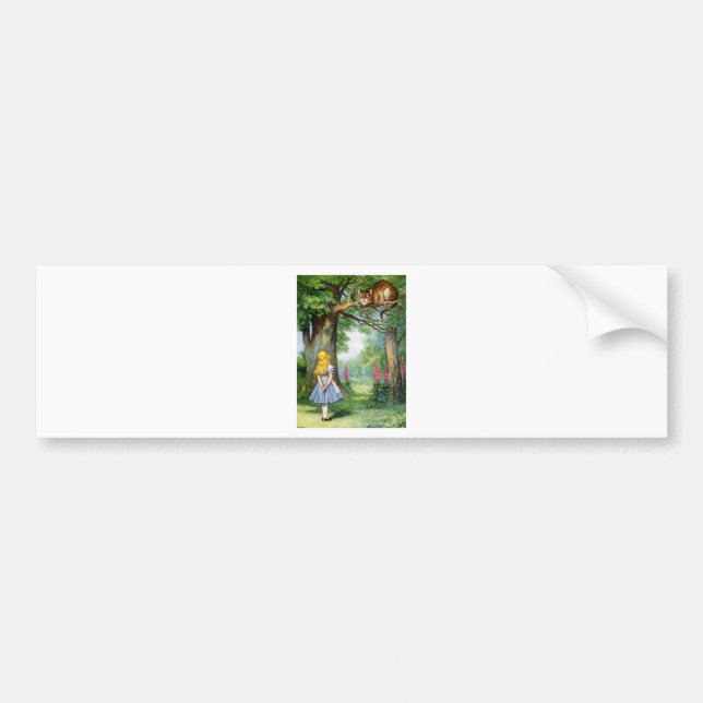 ALICE AND THE CHESHIRE CAT BUMPER STICKER (Front)