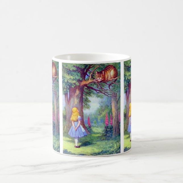 Alice and the Cheshire Cat Full Colour Coffee Mug (Center)