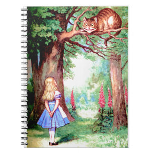 Alice and The Cheshire Cat in Wonderland Spiral Notebook