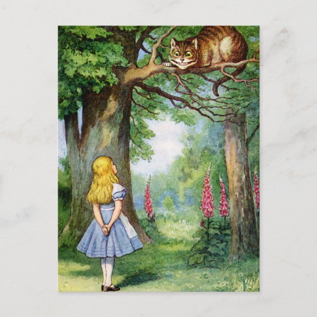 ALICE AND THE CHESHIRE CAT POSTCARD (Front)