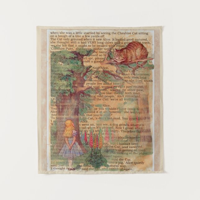 Alice and the Cheshire Cat Tapestry (Front)