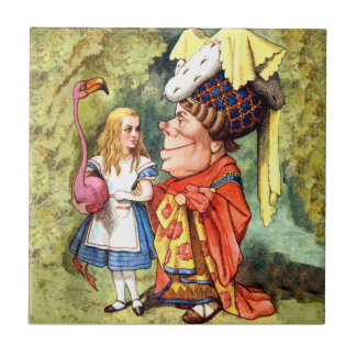 Alice and the Duchess Play Flamingo Croquet Tile