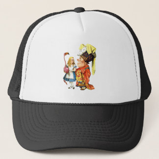 Alice and the Duchess Play Flamingo Croquet Trucker Hat