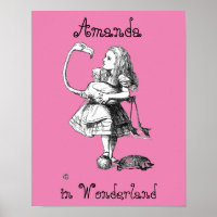 Alice and the Flamingo ( pink bkgrd )