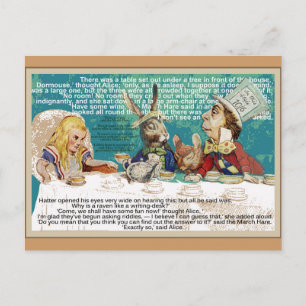 Alice and the Mad Hatter Tea Party Invitation Postcard