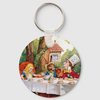 Alice and the Mad Hatter's Tea Party in Wonderland Key Ring