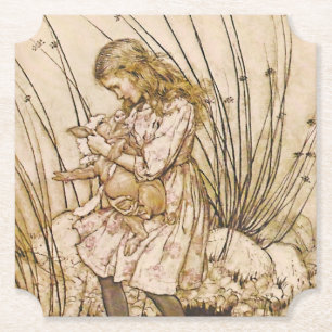 Alice and the Pig Baby 1 Paper Coaster