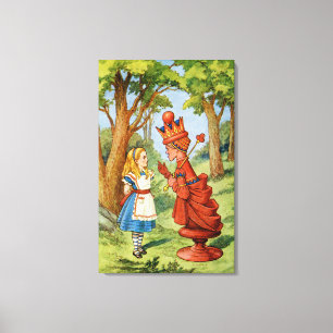Alice and the Red Queen in Wonderland Canvas Print