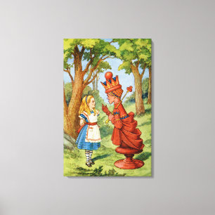 Alice and the Red Queen in Wonderland Canvas Print