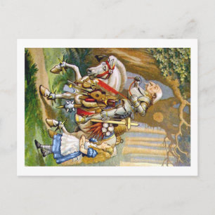 Alice and the White Knight in Wonderland Postcard