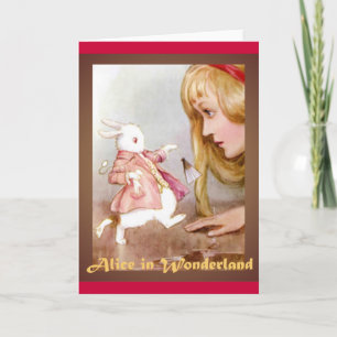 Alice and the White Rabbit Card