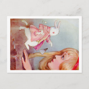 ALICE AND THE WHITE RABBIT POSTCARD