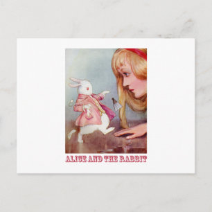 Alice and the White Rabbit Postcard