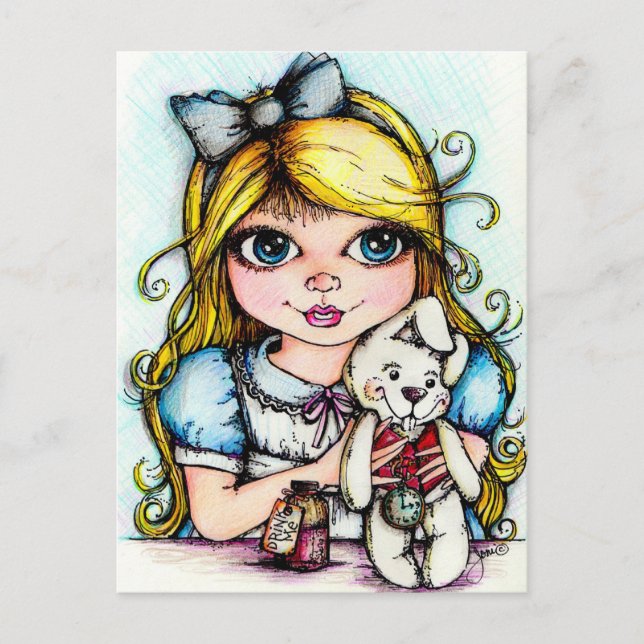 Alice and the White Rabbit Postcard (Front)