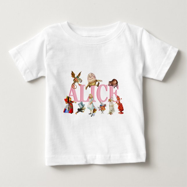Alice and Wonderland and Friends. Baby T-Shirt (Front)