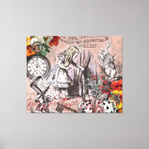 alice art adventures illustration wonderland canvas print