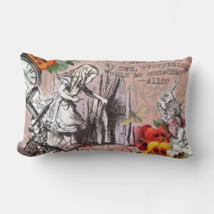 alice art adventures illustration wonderland lumbar cushion
