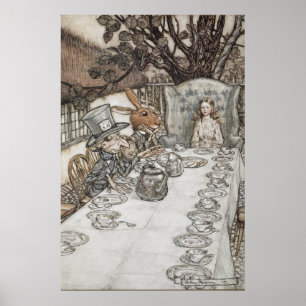 Alice at the Mad Hatter's Tea Party Poster