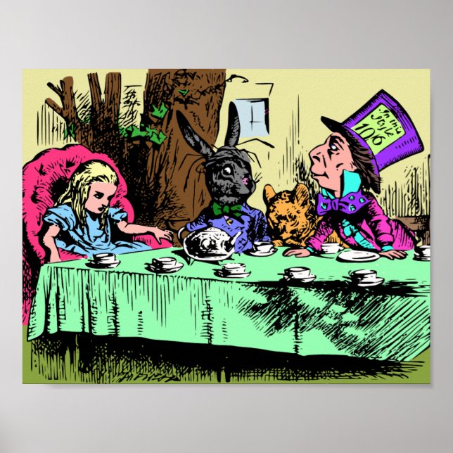 Alice at the Mad Hatter's Tea Party Poster (Front)