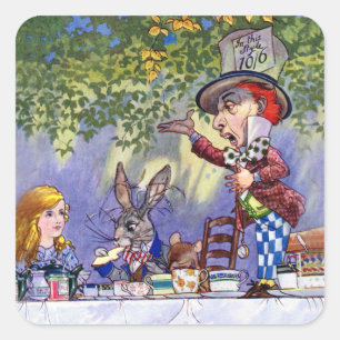 Alice at The Mad Hatter's Tea Party Square Sticker