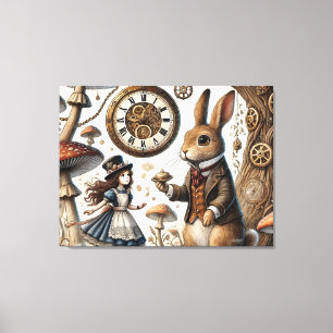 alice aventures in wonderland white rabbit canvas print