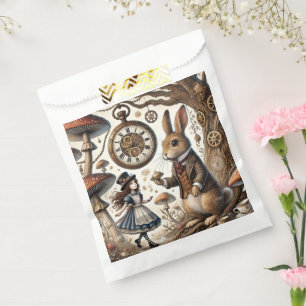 alice aventures in wonderland white rabbit favour bags