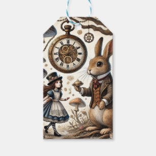 alice aventures in wonderland white rabbit gift tags