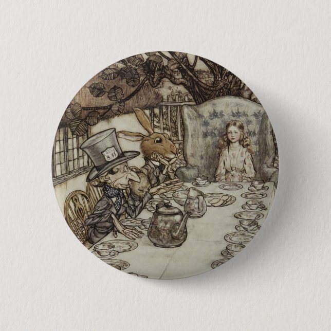 Alice Birthday Unbirthday Rabbit Hatter Party 6 Cm Round Badge (Front)