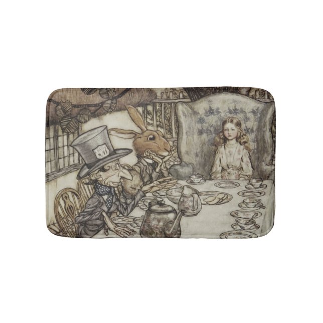 Alice Birthday Unbirthday Rabbit Hatter Party Bath Mat (Front)