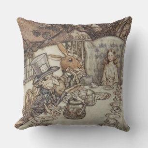 Alice Birthday Unbirthday Rabbit Hatter Party Cushion