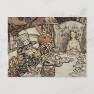 Alice Birthday Unbirthday Rabbit Hatter Party Postcard