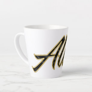 Alice black gold lettering Latte Tasse Mug