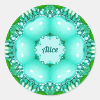 ALICE ~ Bright Abstract Fractal Pattern ~  Classic Round Sticker