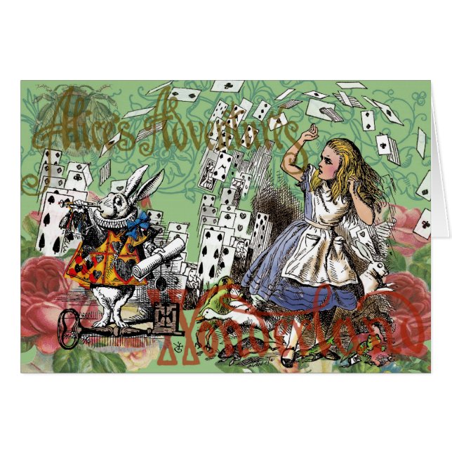 alice cards wonderland hatter rabbit  (Front Horizontal)