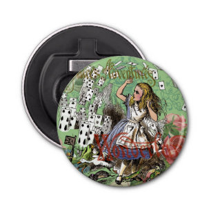 alice cards wonderland hatter rabbit  bottle opener