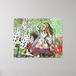 alice cards wonderland hatter rabbit  canvas print