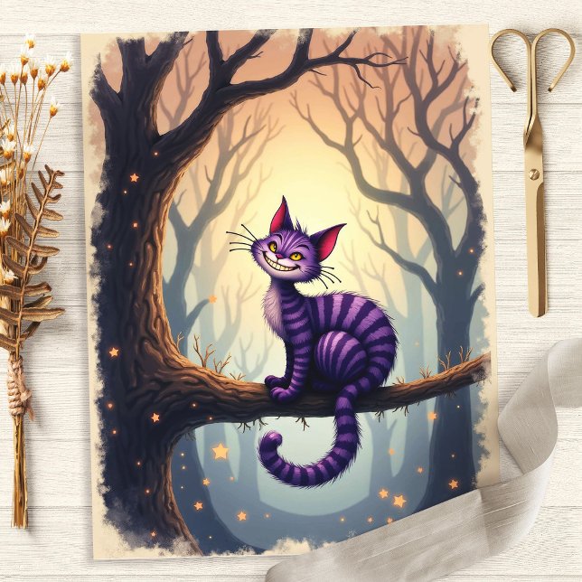 Alice Cheshire Cat Forest Scrapbook Paper (Creator Uploaded)